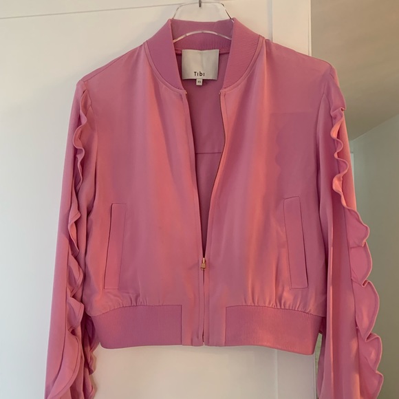 TIBI PINK BOMBER JACKET XS - Picture 3 of 7